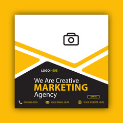 Corporate and digital business marketing promotion post design or social media banner minimal and modern