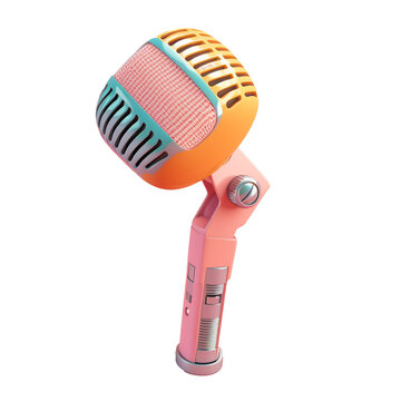 microphone in 3D style trending color palette with Generative AI