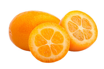 kumquat isolated on white background, full depth of field