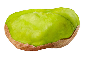 pistachio peeled isolated on white background, full depth of field