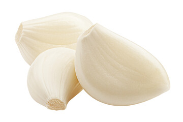 garlic, isolated on white background, full depth of field