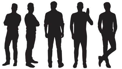 man standing pose vector silhouette