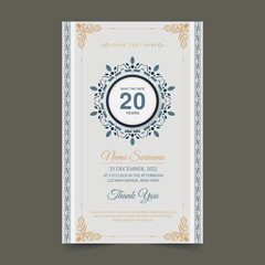 ornament pattern style elegant birthday invitation