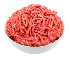 minced meat, pork, beef, forcemeat, isolated on white background, full depth of field