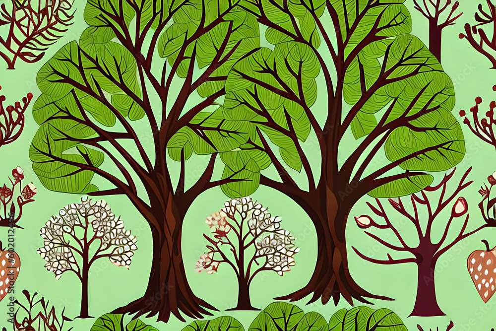 Poster a background or pattern inspired by the beauty and importance of trees in our environment