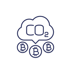 carbon footprint of bitcoin line icon