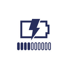 charging battery icon with a progress bar