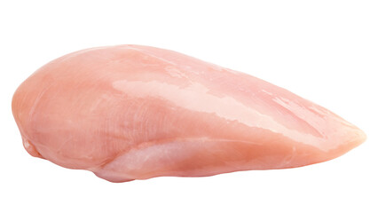 Raw chicken breast, fillet, isolated on white background, full depth of field