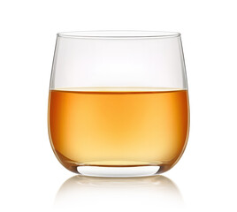 Apple juice in glass isolated on white background