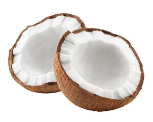 coconut, isolated on white background, full depth of field
