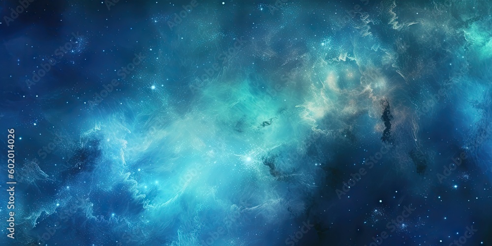 Poster blue space background with light and pattern. abstract art concept wallpaper. generative ai illustra