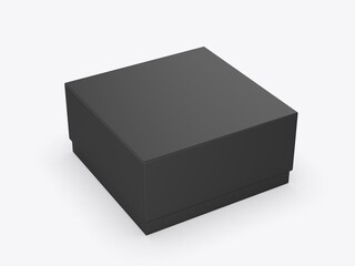 Blank paper lid box template mockup, 3d render illustration.