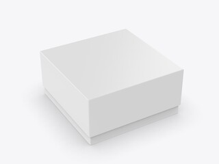 Blank paper lid box template mockup, 3d render illustration.