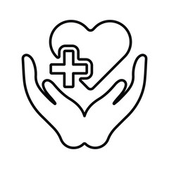 Insurance, healthcare icon. Line, outline symbol.