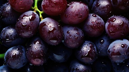 fresh grapes seamless background generative AI
