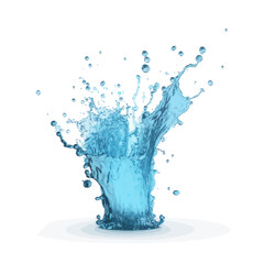 Naklejka na ściany i meble Vector isolated blue splash of water.
