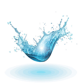 Vector isolated blue splash of water.