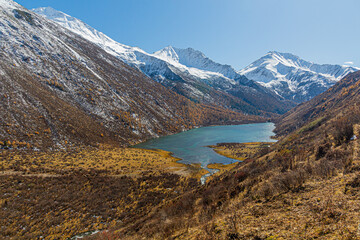 Dahaizi lake in Haizi valley near Siguniang mountain in Sichuan province, China