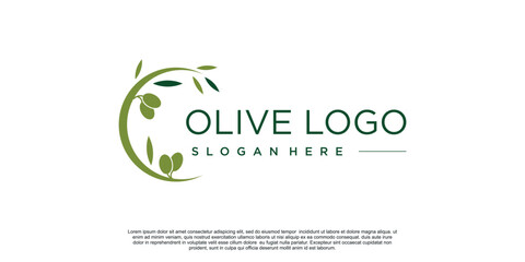 Olive logo desing idea with unique style concept