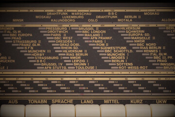 channel frequency display of a vintage radio receiver