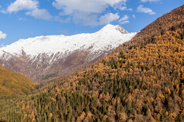 Mountains in Haizi valley near Siguniang mountain in Sichuan province, China