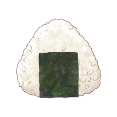 水彩風、おにぎりのイラスト
