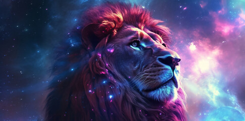 Leo Zodiac sign depicted as a majestic lion Generative ai