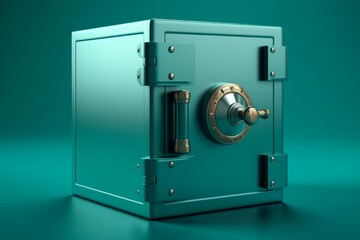 Metallic safe box. Generate Ai
