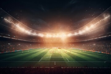 Soccer stadium inside manager. Generate Ai