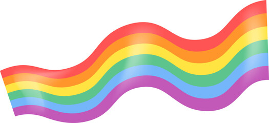 Long flag Pride Month LGBT, Colorful Rainbow Flag, Vector illustration, isolated