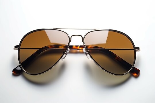 Stylish aviator sunglasses brown. Generate Ai
