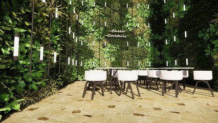 A Botanical Haven: Greenery Walls Add Life to This Open Dining Area