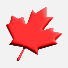 red 3d Canada flag leaf happy Canada day 