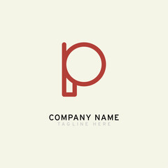 Letter P logotype Monoline style, simple and elegant P logo, Retro theme - Vector
