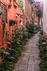 Fototapeta na wymiar Narrow alley in the old town of Lijiang, Yunnan province, China
