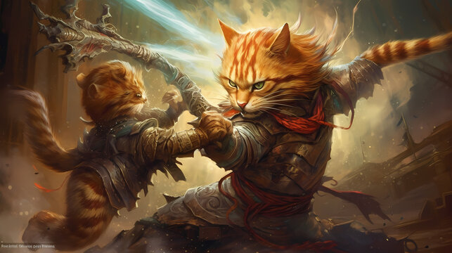 猫のfantasy風戦闘シーン