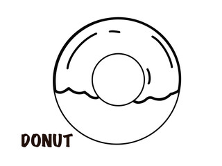 black line donut commercial logo on white background.