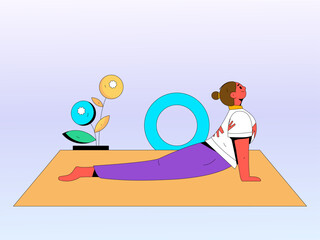 Practicing yoga for physical and mental health flat vector character concept operation hand drawn illustration
