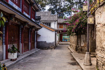 Fototapeta na wymiar Alley in Dali ancient city, Yunnan province, China