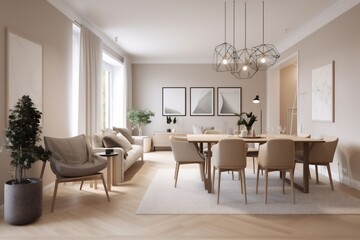 Fototapeta premium interior background couch architecture light decor room lifestyle furniture apartment wall. Generative AI.