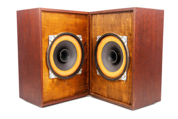 Two vintage speakers with full range drivers