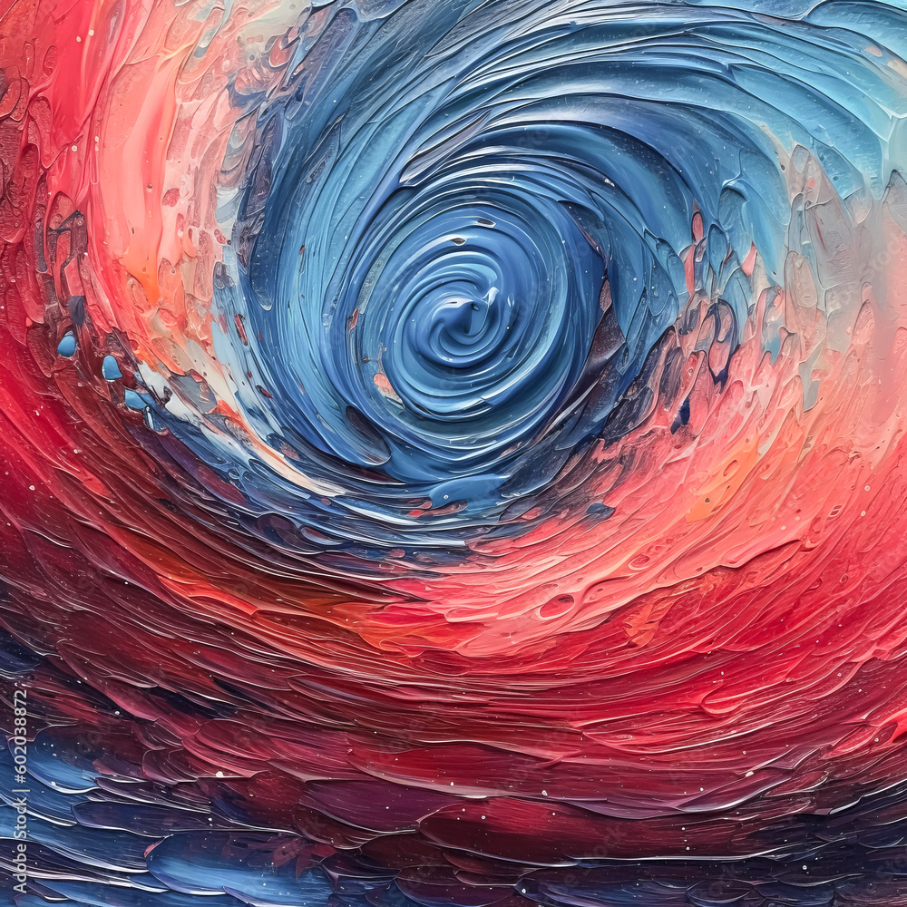 Poster a colorful blue and red wave was created - generative ai.