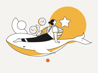 Practicing yoga for physical and mental health flat vector character concept operation hand drawn illustration
