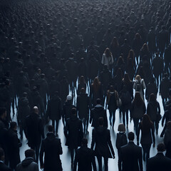 Obraz premium many people walking, Illustration by Generative Ai