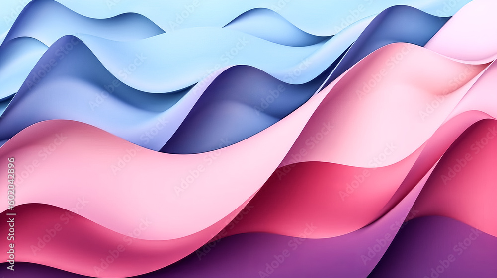 Aufkleber the modern wallpaper with paper waves was given an abstract background. - generative ai
