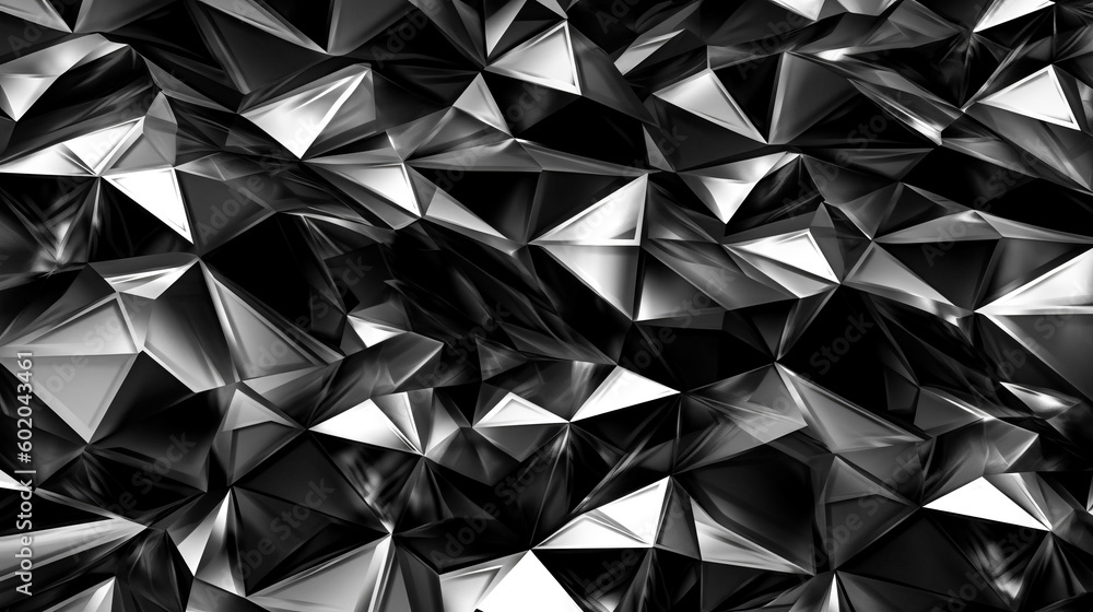 Poster a faceted texture of a black crystal background was created - generative ai