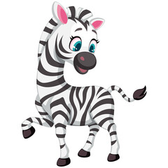 Naklejka na ściany i meble baby zebra cartoon