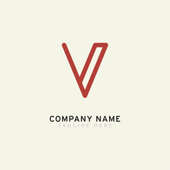 Letter V logotype Monoline style, simple and elegant V logo, Retro theme - Vector