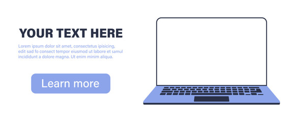 Minimalist mockup gadget. Web site banner with gadget blank screen. Set mockups generic device for presentation UI design