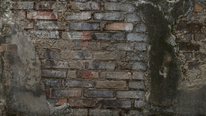 Gray brick texture with mildew 